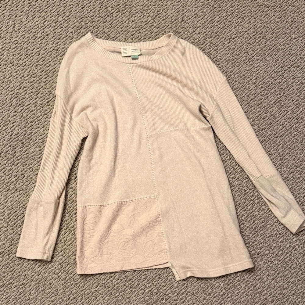 Anthropologie Cream Knit Top